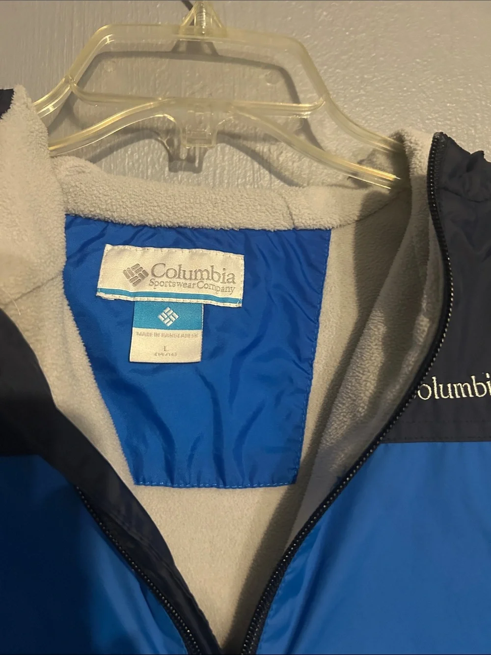 Columbia Kids Blue and Black Hooded Rain Jacket